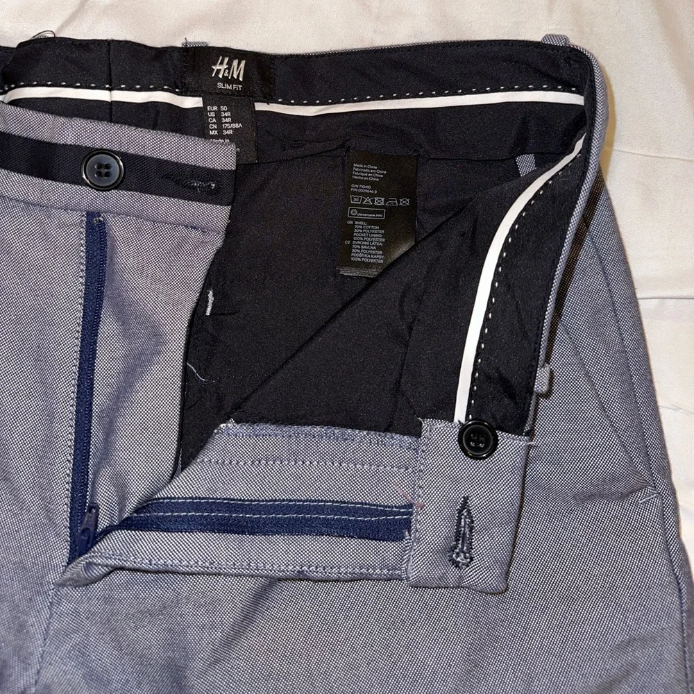 H&M slacks, blue/grey, 34R